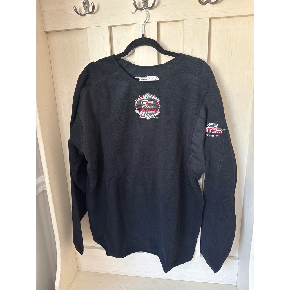 Cage Fighter MMA Authentic Fleece Sweatshirt Mens Black Embroidered Logo XL